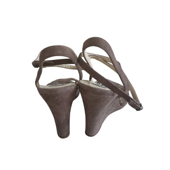 BARNEYS Co-Op Gray Suede Wedges Sandals Size 40 - Picture 9 of 11